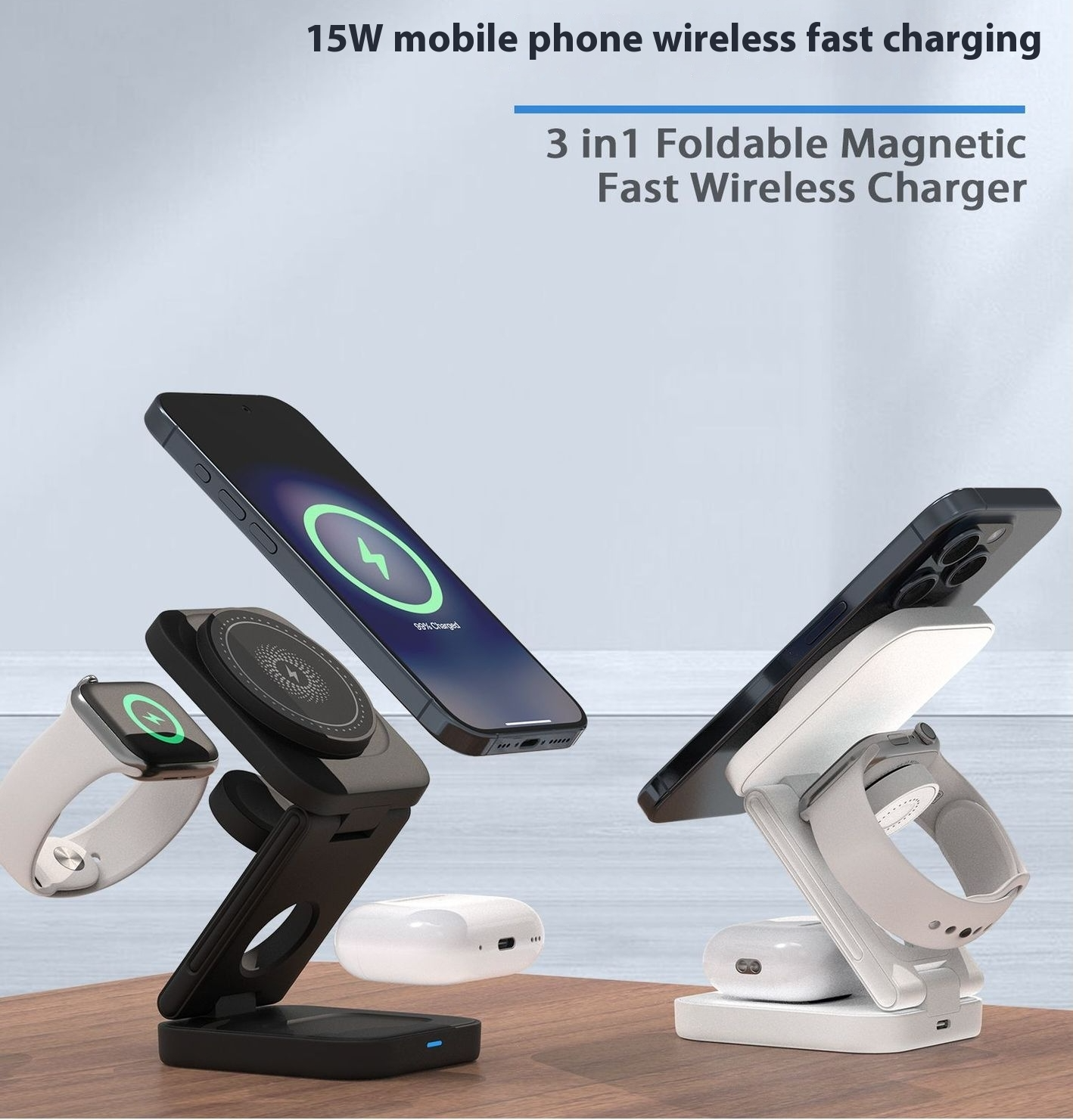 3 IN 1 FOLDABLE WIRELESS CHARGER - Charge All Devices