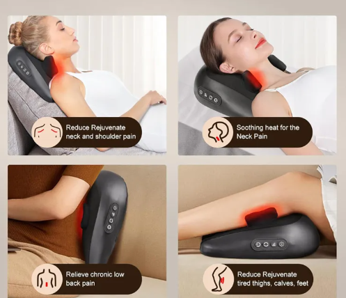 Neck & Shoulder Massage Pillow - Deep-Kneading Relief