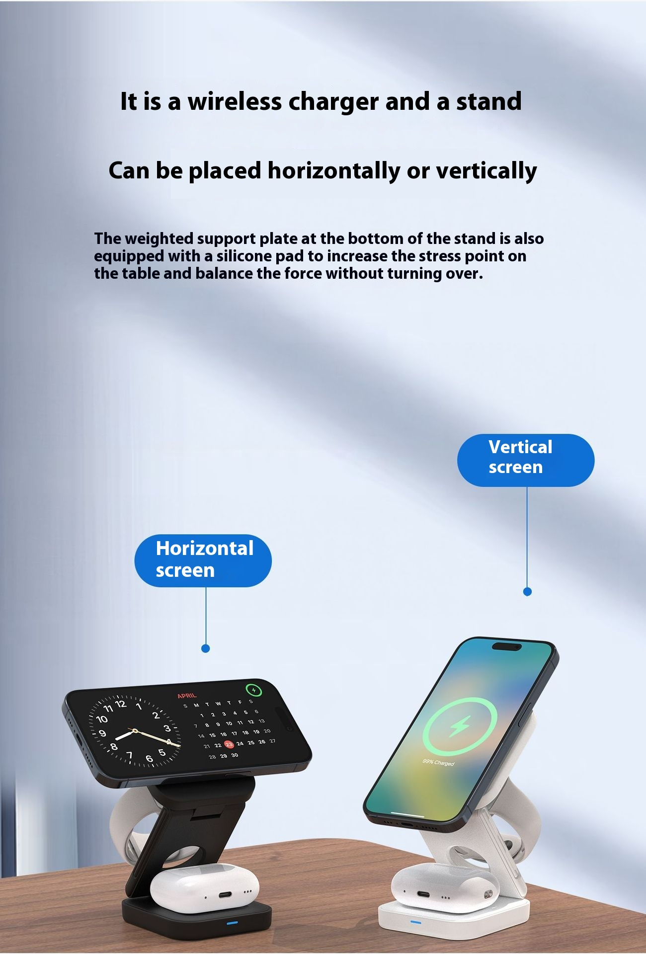 3 IN 1 FOLDABLE WIRELESS CHARGER - Charge All Devices