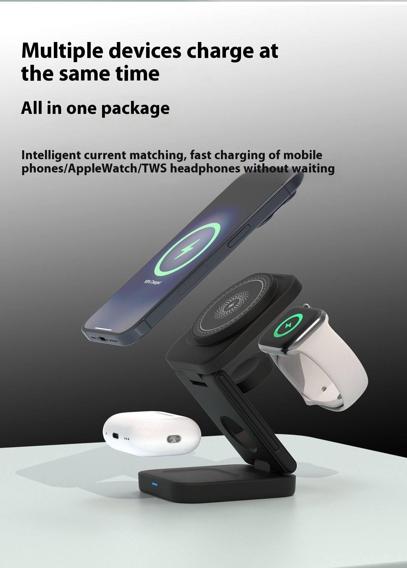 3 IN 1 FOLDABLE WIRELESS CHARGER - Charge All Devices