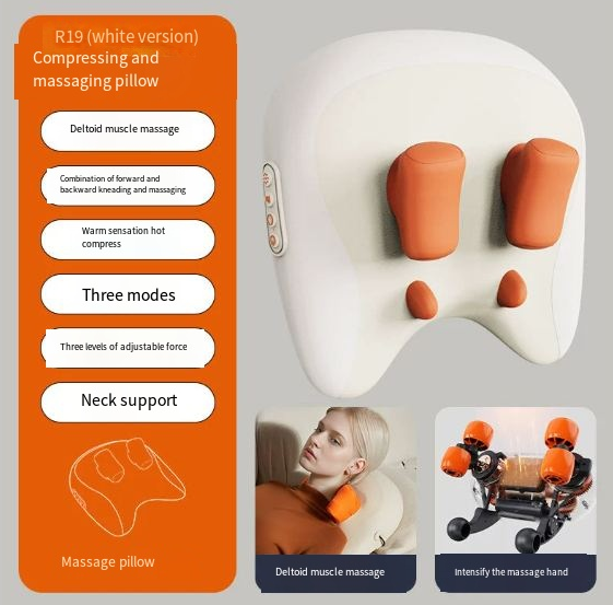 Neck & Shoulder Massage Pillow - Deep-Kneading Relief