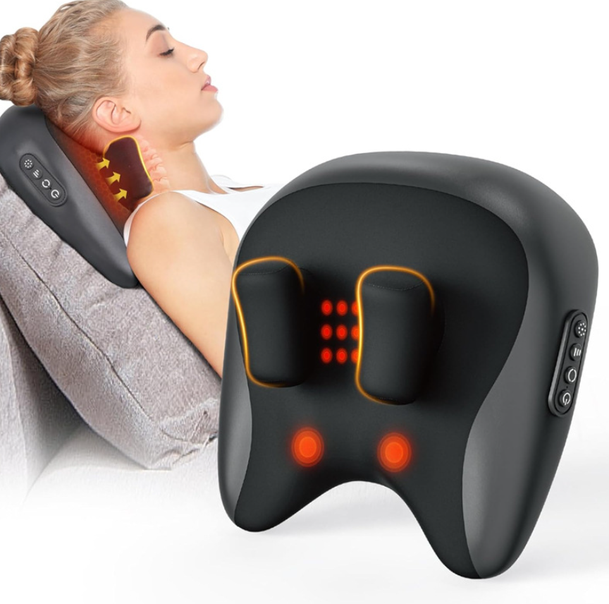 Neck & Shoulder Massage Pillow - Deep-Kneading Relief