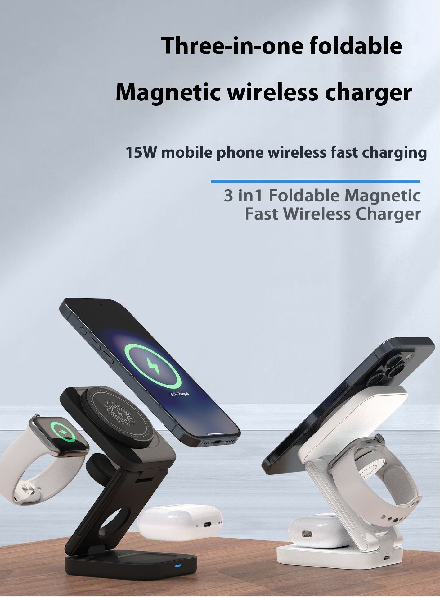 3 IN 1 FOLDABLE WIRELESS CHARGER - Charge All Devices